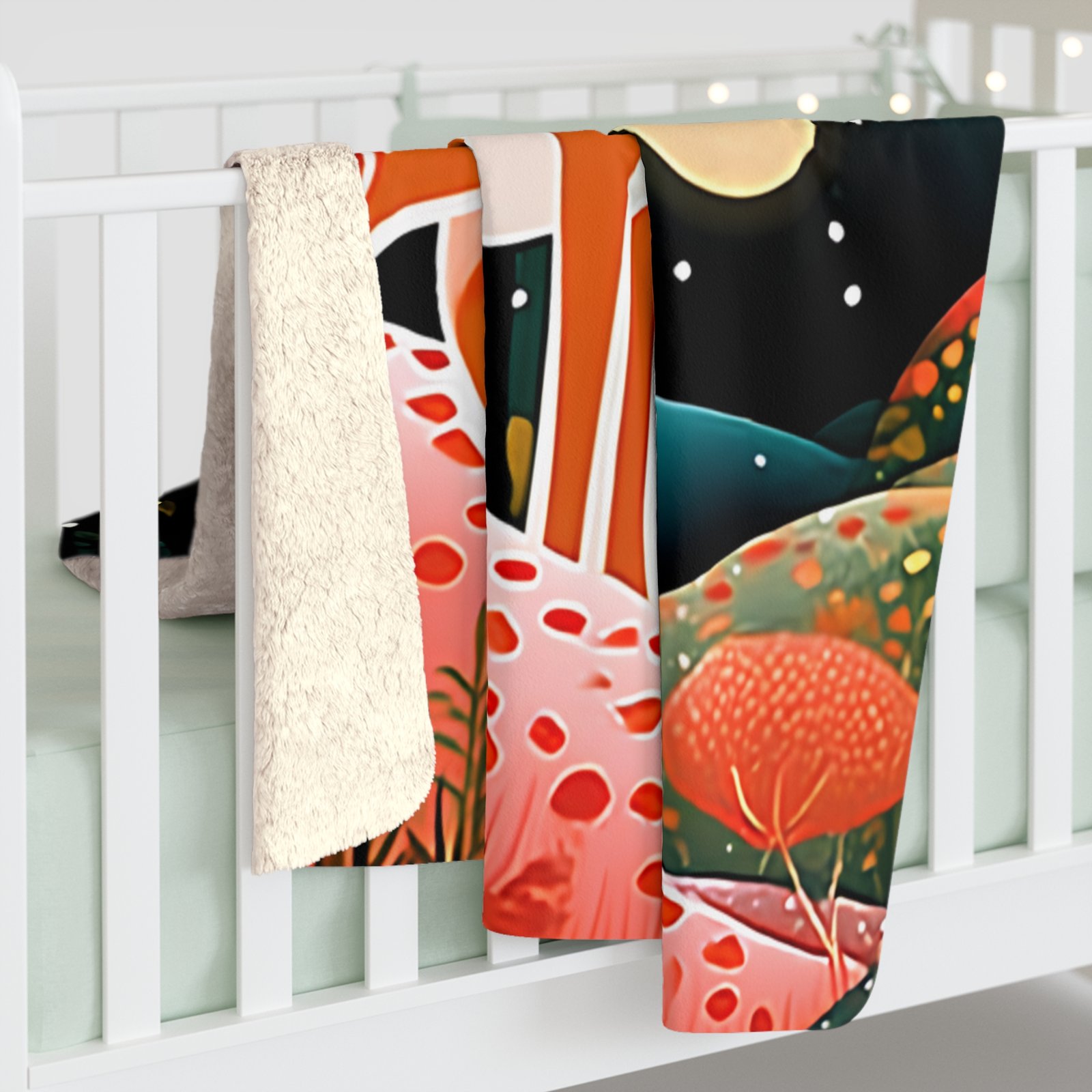 Cozy Forest Deer Sherpa Fleece Blanket, Warm Throw Blanket for Home, Outdoor Camping Gift, Soft Decor for Kids' Room, Wildlife Lover's Gift - Image 4