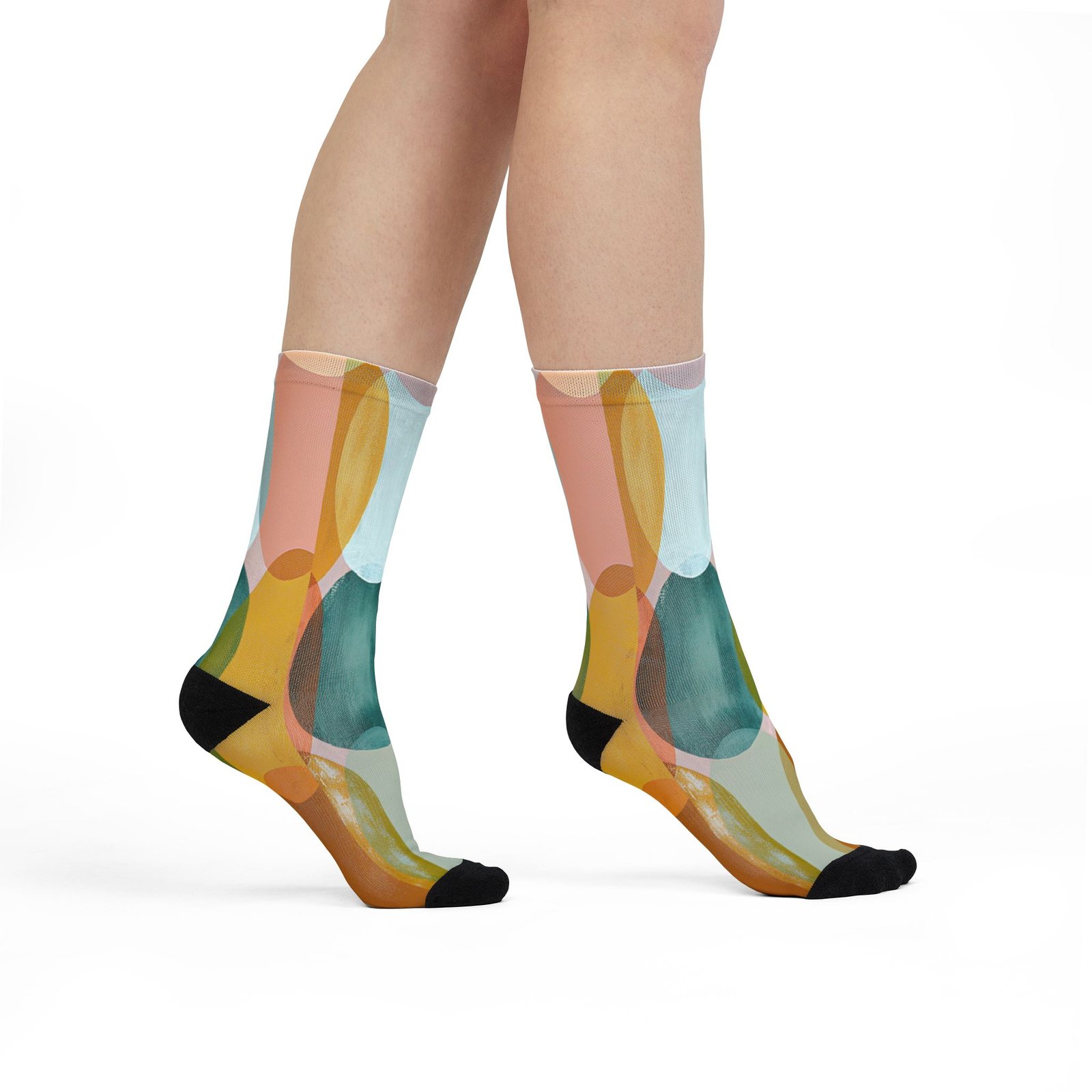 Trendy Art Socks for Comfort & Style, Colorful Crew Socks, Gift for Sock Lovers, Unique Fashion Accessory, Cozy Footwear - Image 3