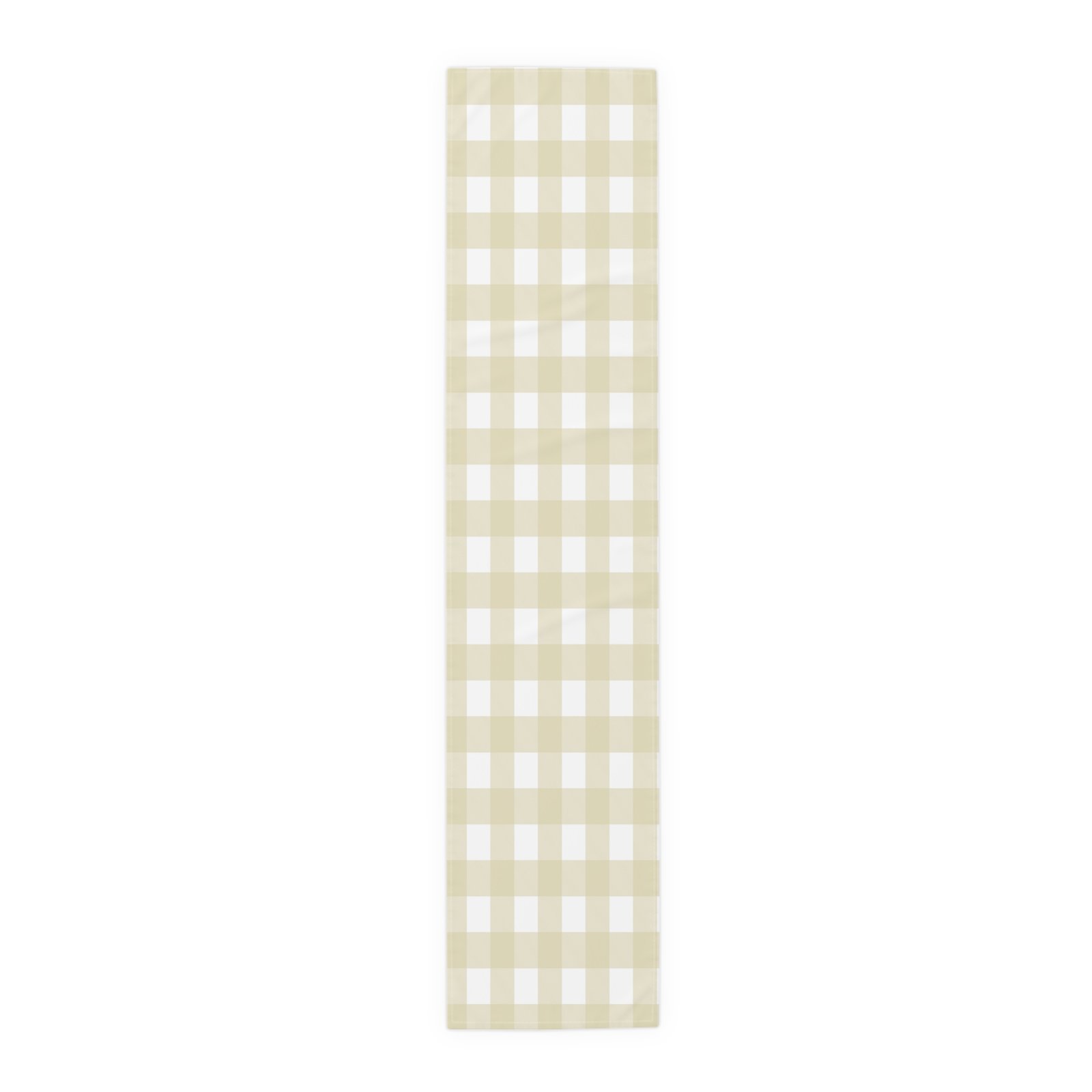 Neutral Gingham Table Runner, Cotton & Poly, Farmhouse Decor, Elegant Dining, Holiday Gatherings, Kitchen Table Centerpiece