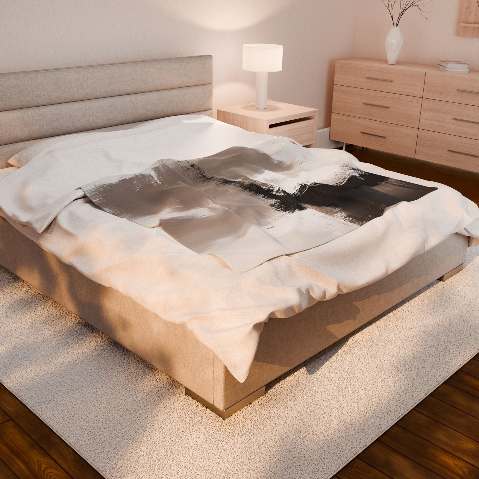 Cozy Abstract Velveteen Plush Blanket, Soft Throw for Home, Modern Decor, Couch, Sofa, Gifts for Birthdays, Housewarming - Image 4