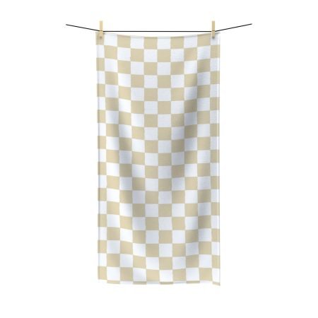 Chic Checkered Polycotton Towel, Stylish Bathroom Accessory, Soft Kitchen Towel, Perfect for Gifts, Home Decor, Beach Use