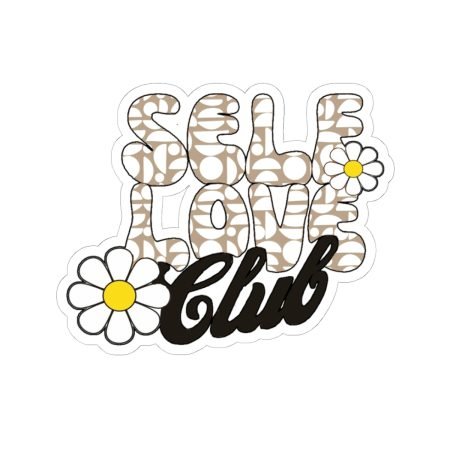 Self Love Club Stickers | Cute Floral Aesthetic | Laptop Decor | Self-Care Gifts | Positive Vibes | Room Decoration | Inspirational Quotes