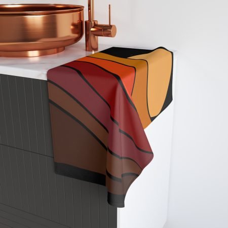 Bohemian Sunset Hand Towel, Beach Towel, Gift for Home, Kitchen Decor, Retro Bathroom Accessory, Modern Chic Towel