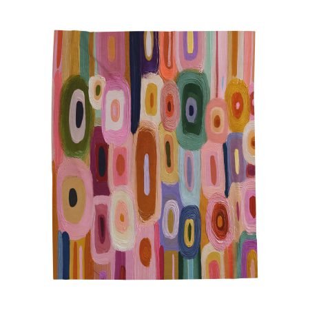 Colorful Modern Velveteen Plush Blanket, Cozy Gift for Home Decor, Retro Style Throw for Sofa, Bedroom or Nursery