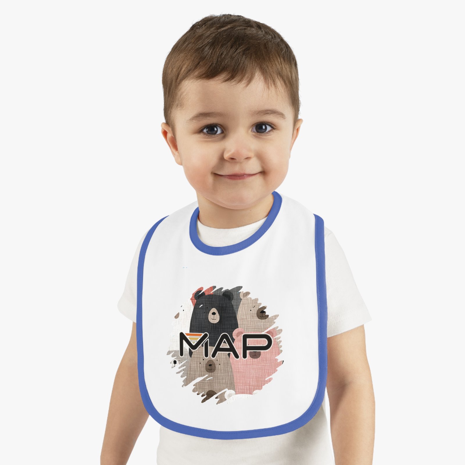 Cute Bear Print Baby Bib, Adorable Drool Bib, Fun Toddler Feeding Bib, Gift for Baby Shower, Cute Eating Companion - Image 5