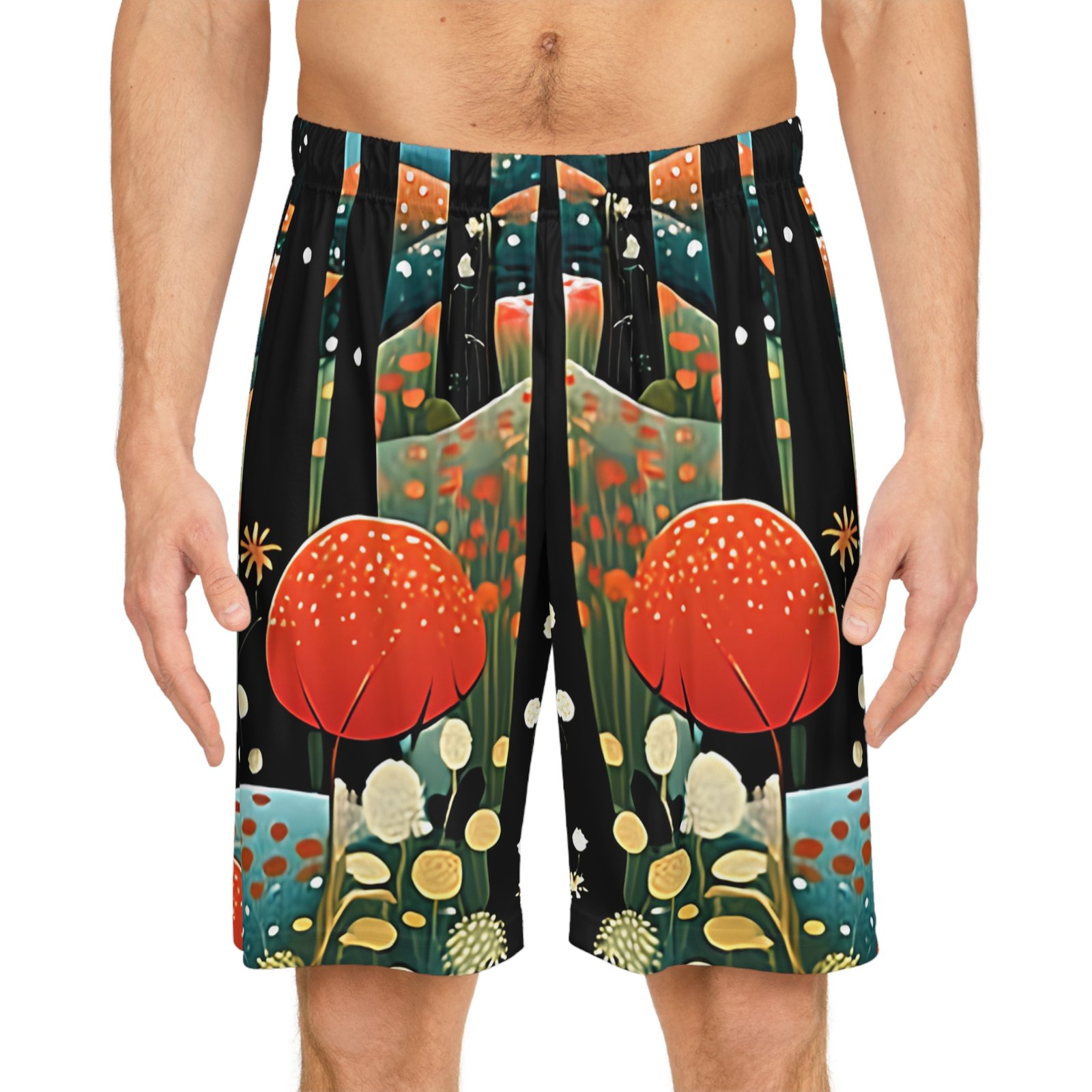 Vibrant Nature-Inspired Basketball Shorts, Colorful Activewear, Summer Sports, Beach Shorts, Unique Workout Gear, Gift for Athletes - Image 3