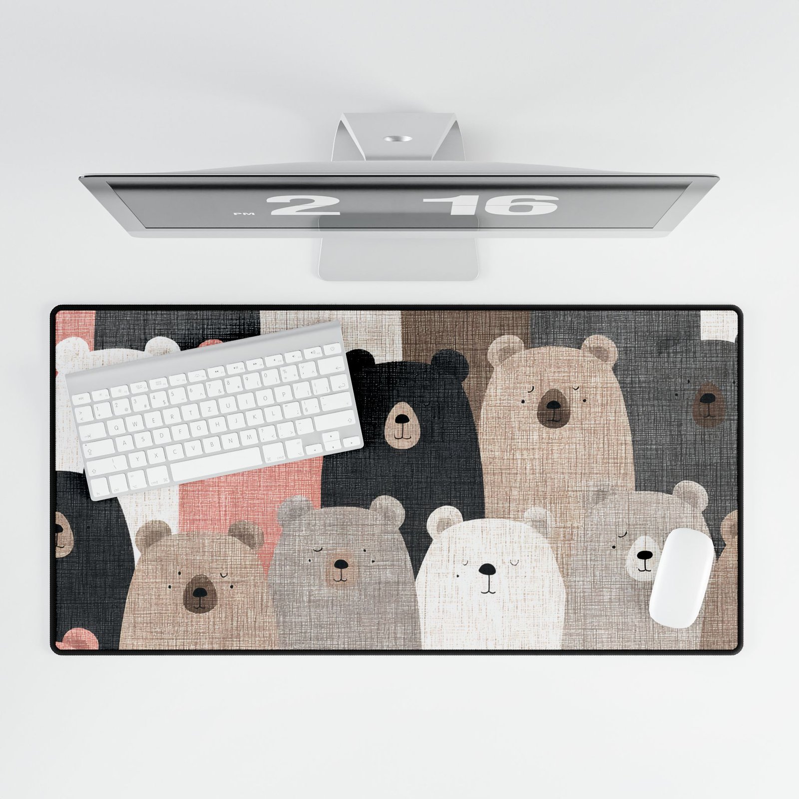 Cute Bear Desk Mat for Home Office, Stylish Mouse Pad, Animal Theme Desk Accessory, Gift for Kids and Adults, Cozy Work Space Decor - Image 4