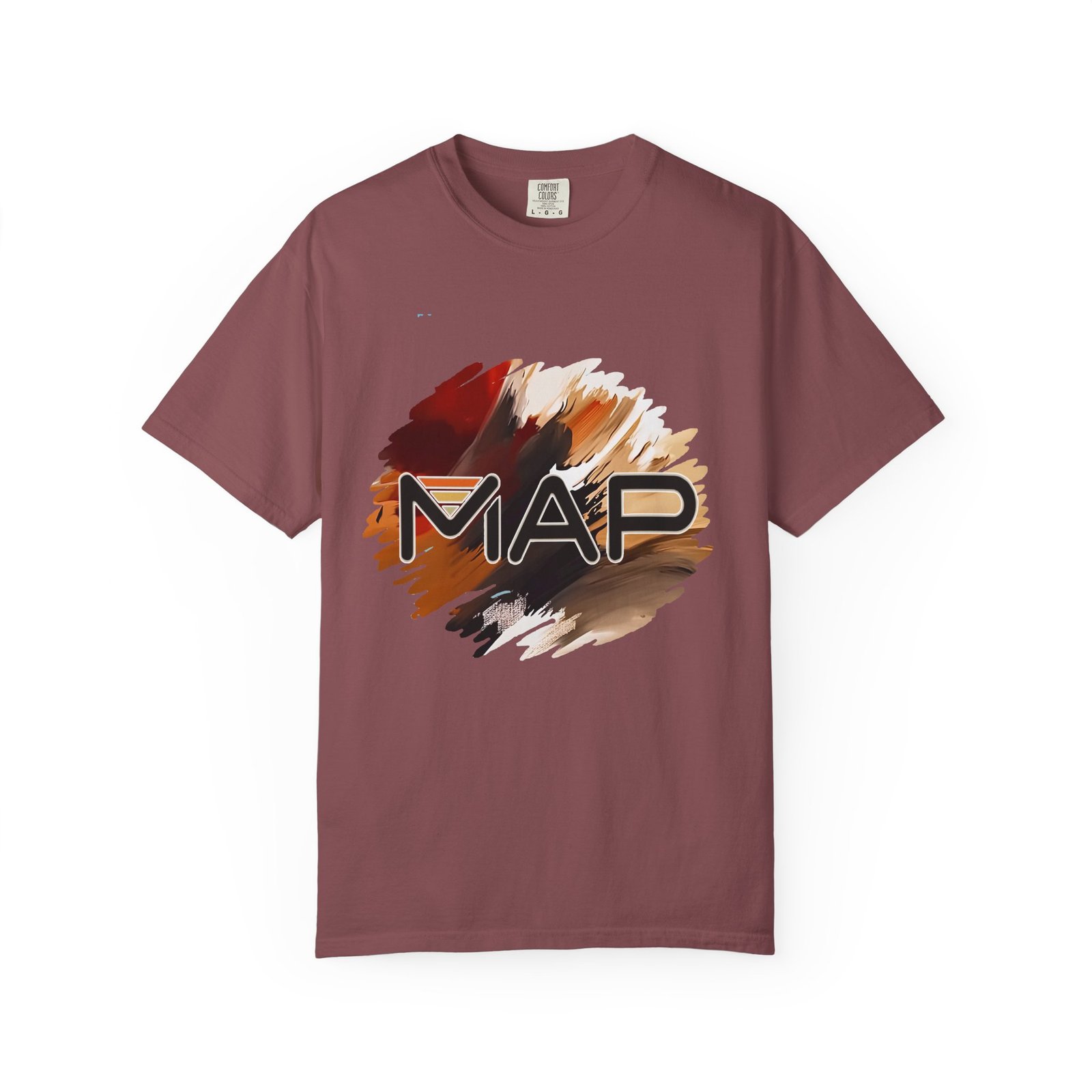 Garment-Dyed T-Shirt with Abstract Map Design, Casual Tee for Travel Lovers, Unisex Fashion, Perfect Gift for Adventurers, Graphic Tee - Image 5