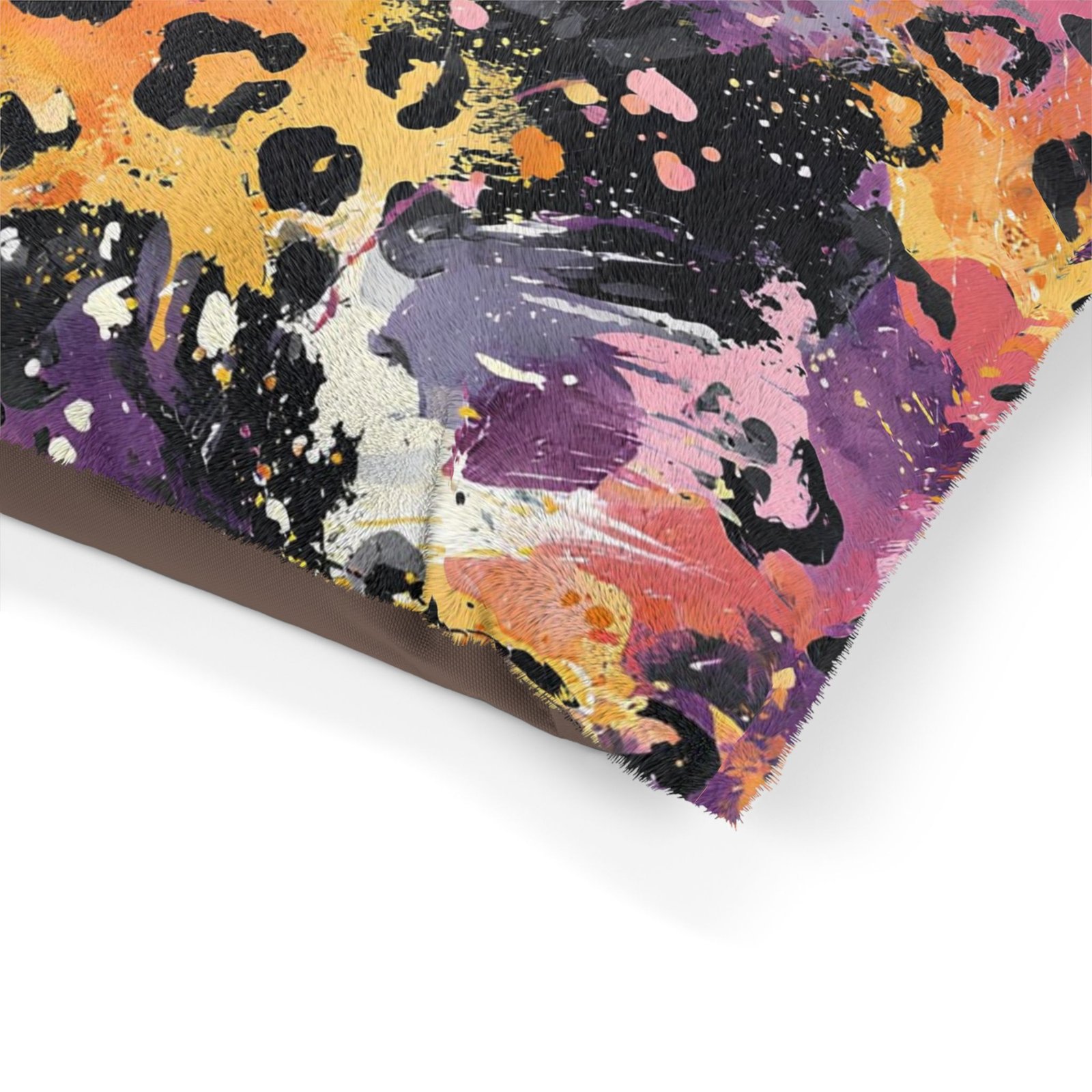 Colorful Leopard Print Pet Bed, Cozy Dog Bed, Stylish Cat Bed, Vibrant Animal Bedding, Unique Pet Decor - Image 5