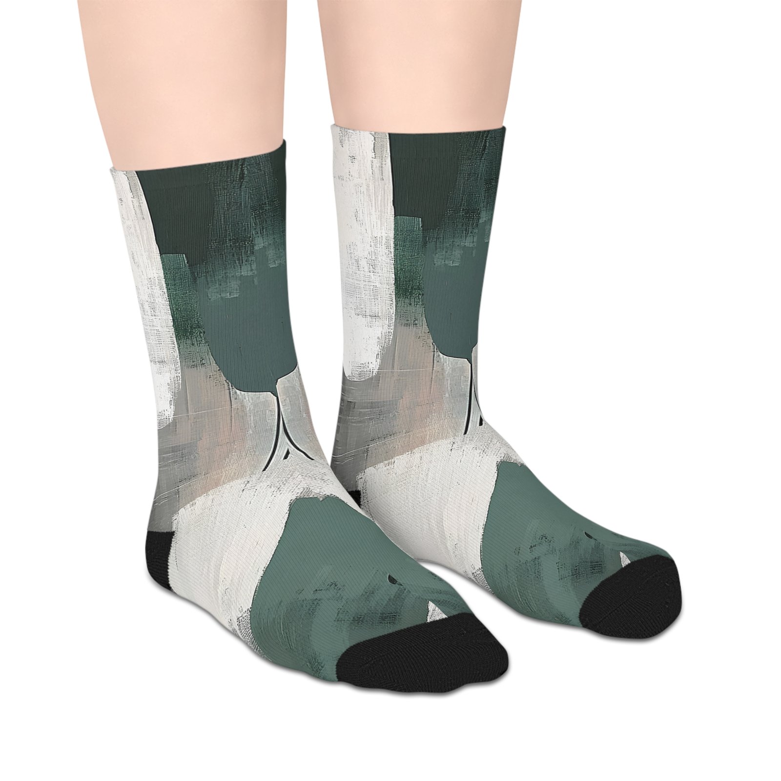 Abstract Art Mid-Length Socks | Cozy Footwear, Gift for Her, Stylish Accessories, Unique Design, Home Comforts - Image 4