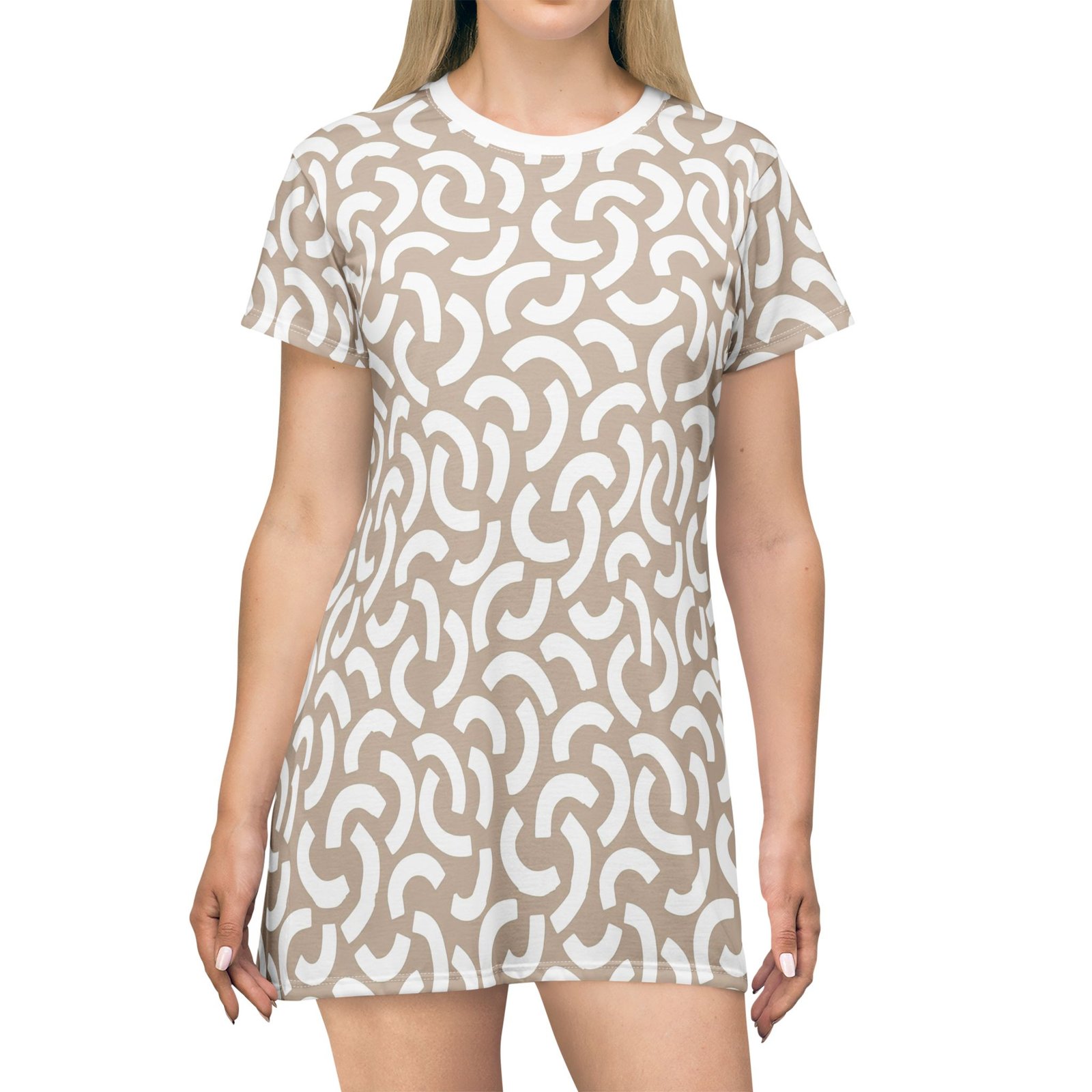 Chic Abstract T-Shirt Dress, Casual Summer Dress, Soft Lounge Wear, Everyday Fashion, Unique Gift Idea - Image 3