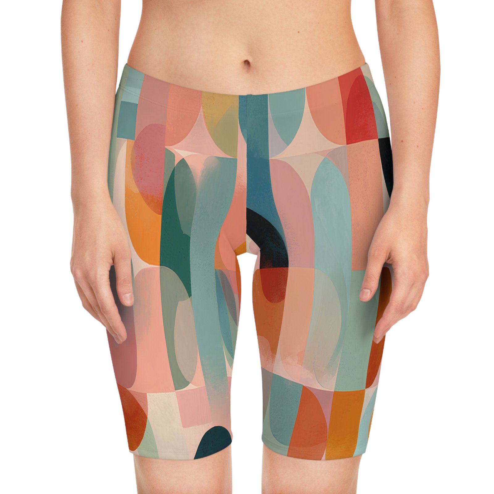 Vibrant Women's Bike Shorts, Comfortable Cycling Shorts, Fitness Apparel, Outdoor Recreation, Summer Style, Colorful Activewear - Image 3