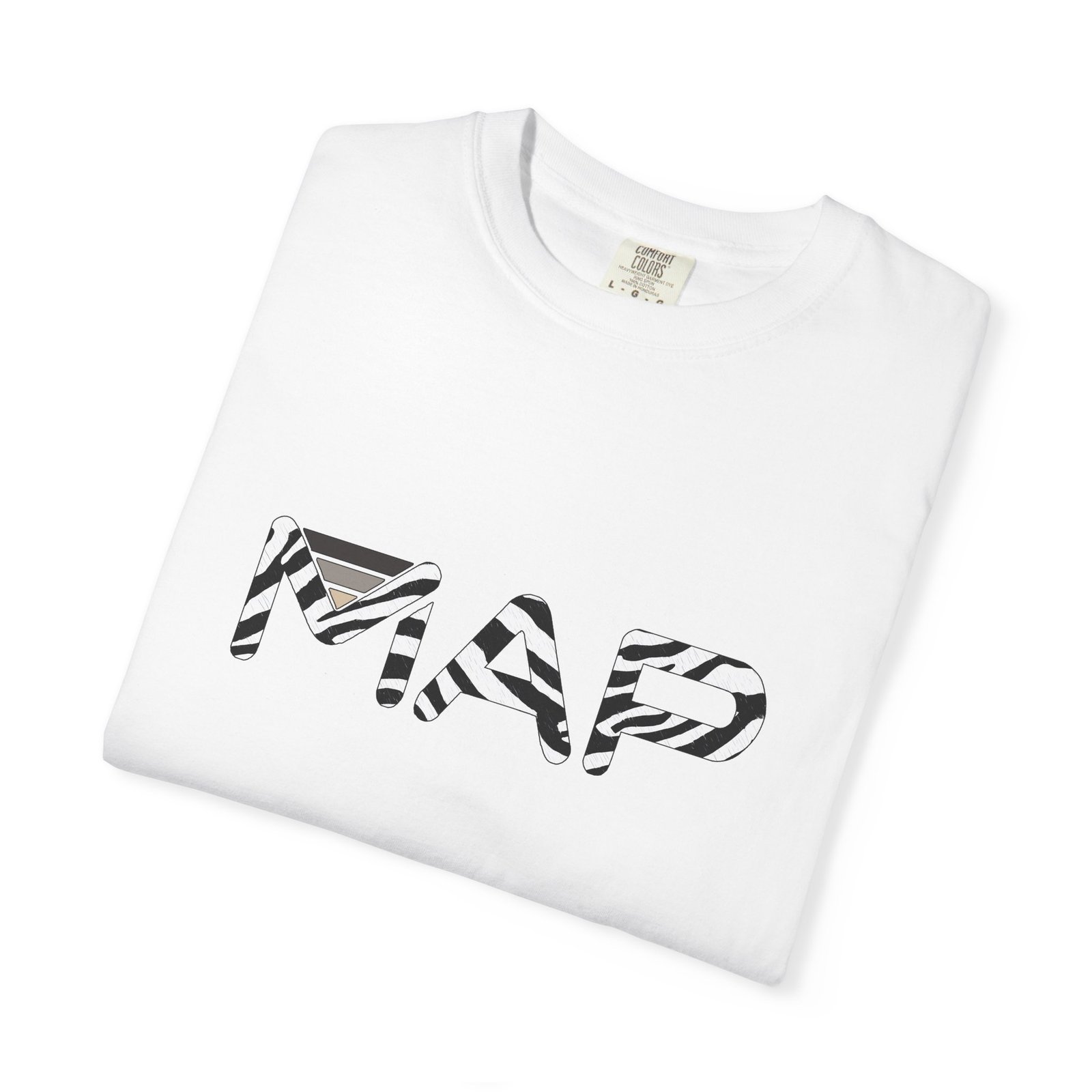 Stylish Garment-Dyed Tee with MAP Design, Casual Wear, Streetwear, Travel Apparel, Gift for Adventurers, Unique Layering Piece - Image 3