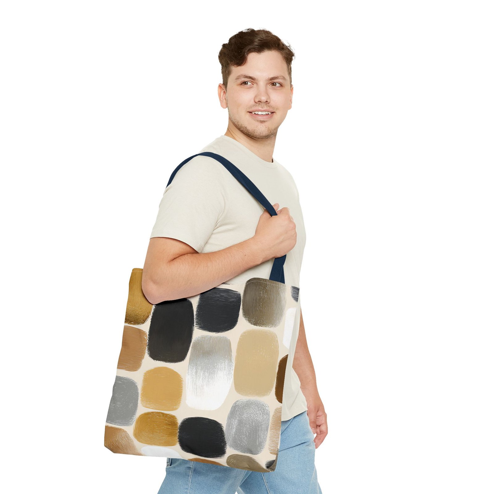 Chic Abstract Tote Bag, Stylish Reusable Shopping Bag, Fashionable Handbag for Everyday Use, Eco-Friendly Gift, Minimalist Tote - Image 59