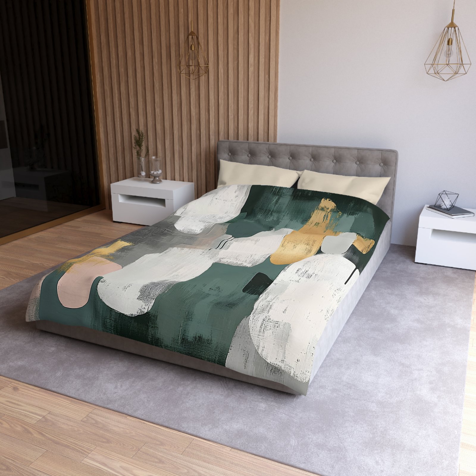 Chic Abstract Microfiber Duvet Cover, Modern Bedding, Minimalist Decor, Cozy Bedroom, Contemporary Design, Home Makeover - Image 21