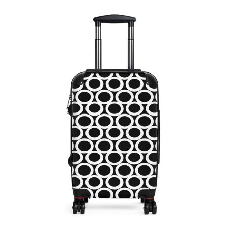 Chic Travel Suitcase, Stylish Luggage, Trendy Carry-On, Black & White Pattern, Gift for Travelers, Holiday Getaway Essentials