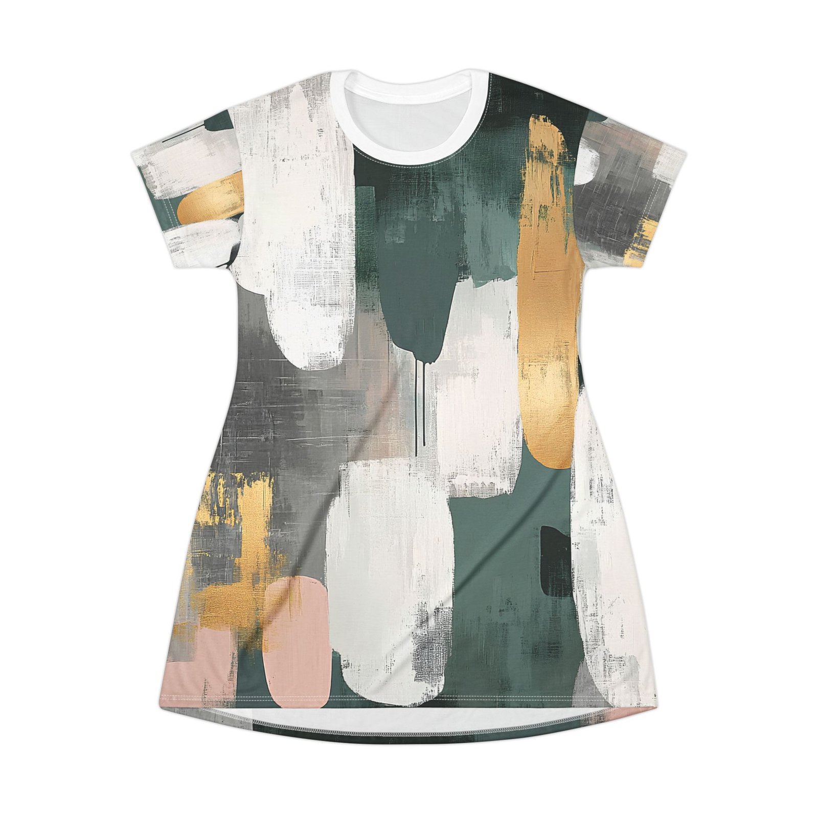 Painted Vibes T-Shirt Dress | Casual Chic Dress, Beach Cover-Up, Everyday Wear, Art-Inspired Fashion, Gift for Her