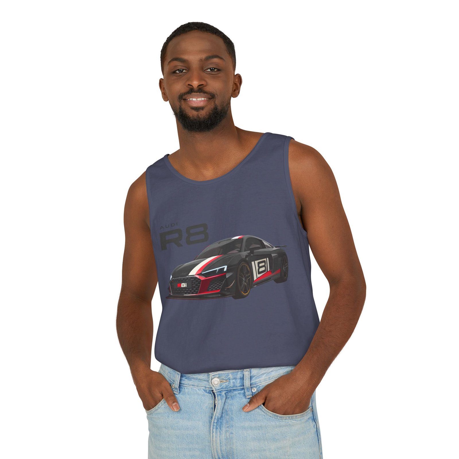 R8 Race Car Unisex Tank Top, Breathable Summer Top, Casual Wear, Gift for Car Enthusiasts, Sports Apparel, Comfortable Tank Top - Image 35