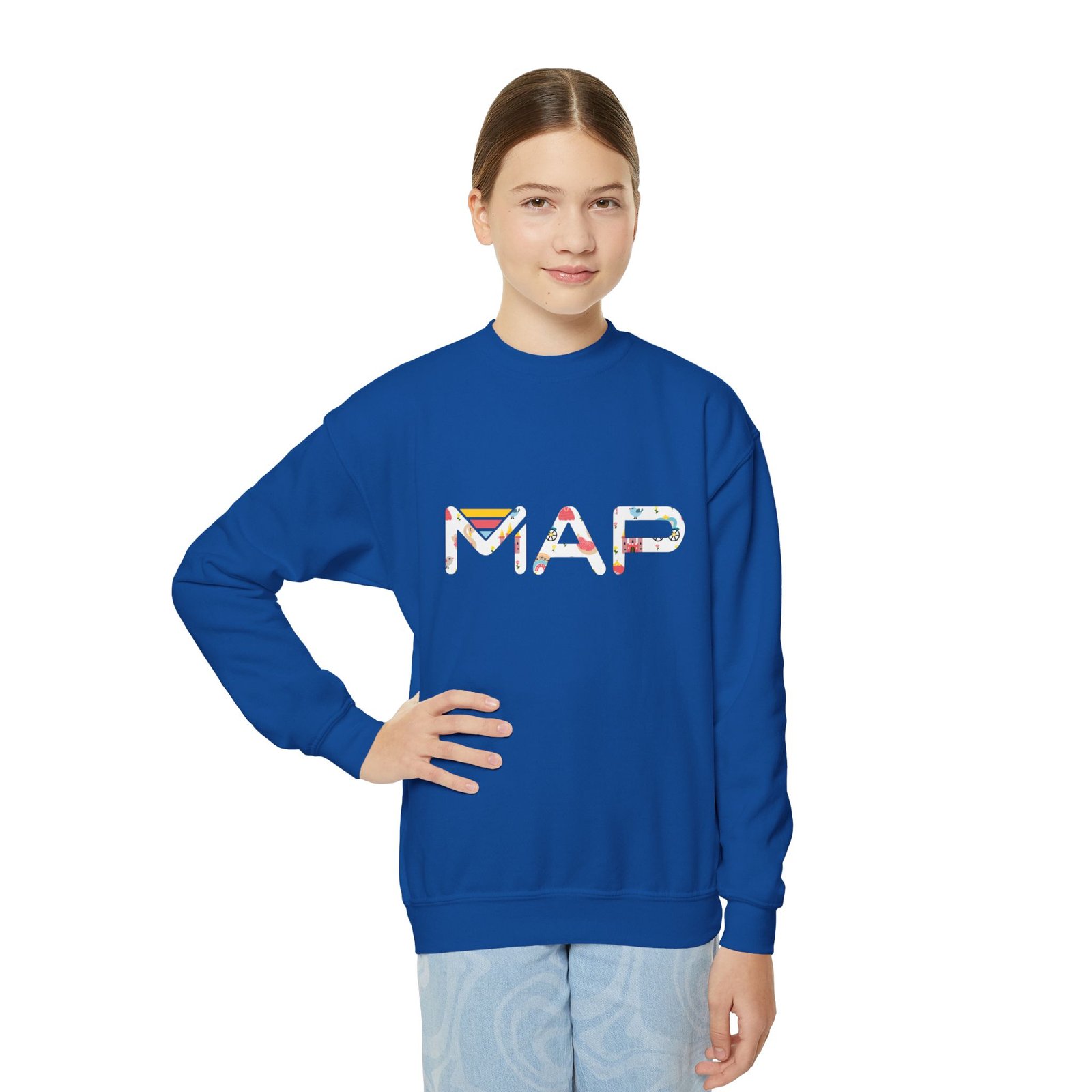 Whimsical Youth Crewneck Sweatshirt, Comfortable Kid's Apparel, Cute Gift for Birthdays, Casual Wear, Holiday Gift Ideas - Image 5