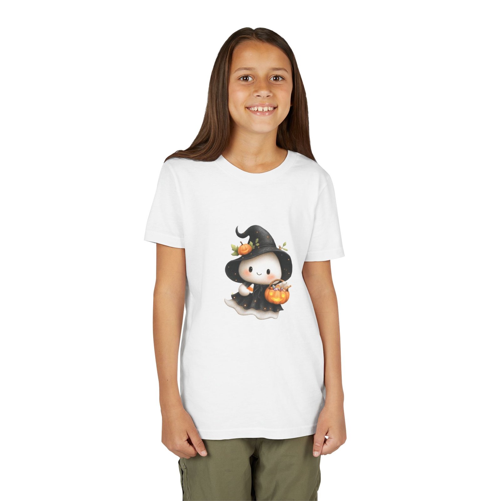 Cute Halloween Witch Youth Tee, Halloween Shirt, Kids Witch Costume, Trick or Treat Tee, Fall Celebration Apparel, Spooky Season T-Shirt