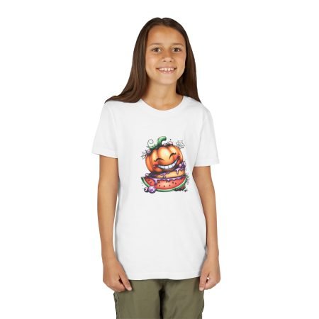 Youth Halloween Pumpkin Tee, Cute Kids T-Shirt, Fall Apparel, Trick-or-Treat Shirt, Halloween Costume Top