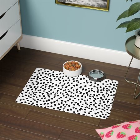 Stylish Pet Food Mat for Messy Eaters, Non-Slip Dog Food Mat, Cat Feeding Mat, Washable Pet Mat, Modern Pet Decor