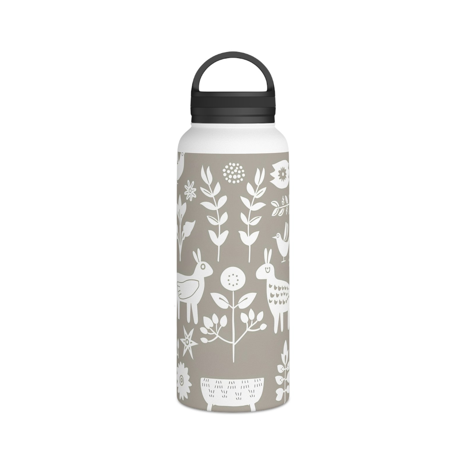 Floral Stainless Steel Water Bottle with Handle Lid, Eco-Friendly Hydration, Travel Cup, Nature Lover Gift, Everyday Use - Image 14