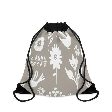 Botanical Print Drawstring Bag, Floral Gym Sack, Cute Tote for Nature Lovers, Eco-Friendly Gift, Boho Style Travel Bag