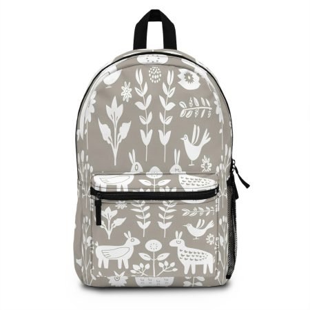 Whimsical Animal Print Backpack, Stylish School Bag, Cute Kids Backpack, Nature-Inspired Rucksack, Fun Travel Accessory