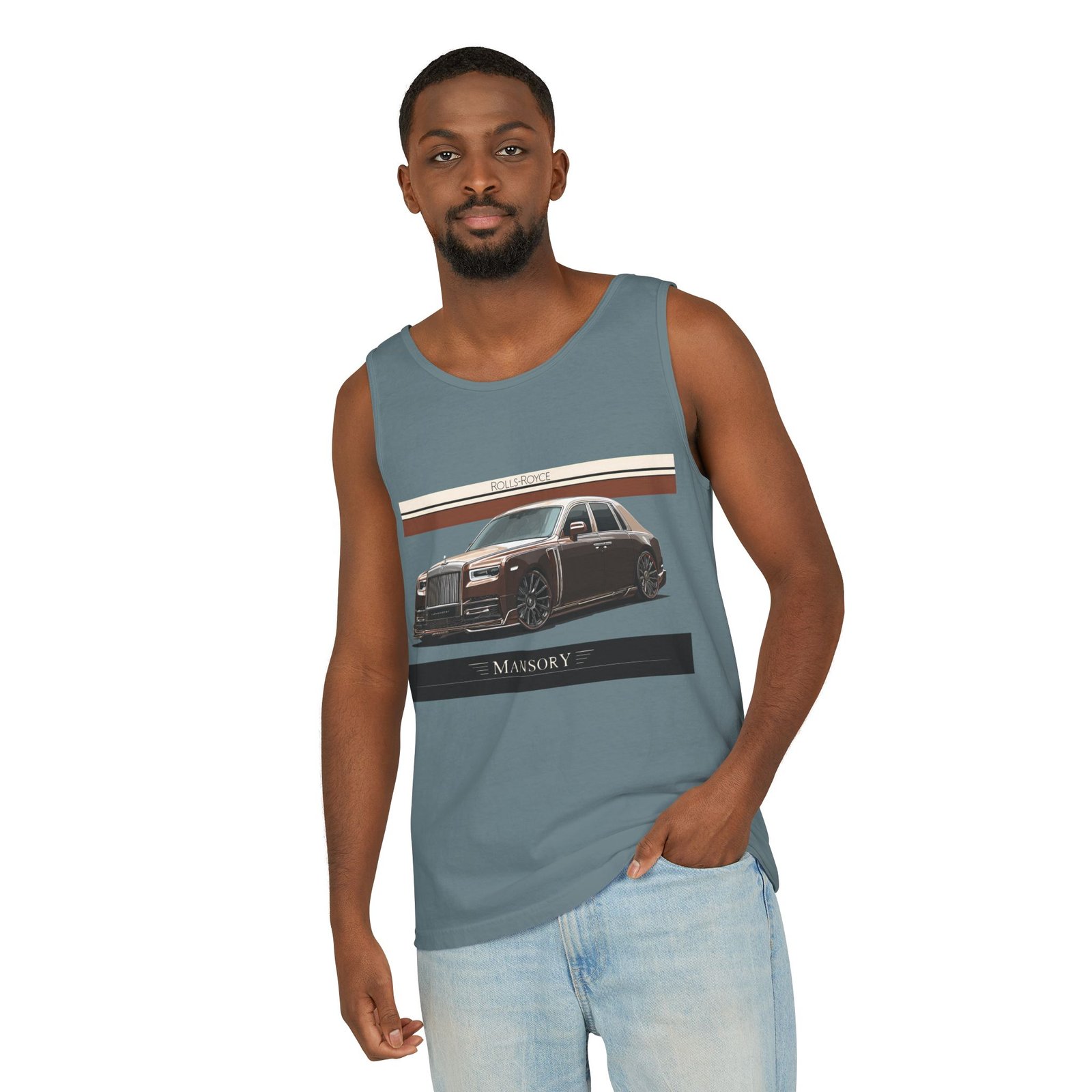 Luxury Car Graphic Unisex Tank Top, Casual Summer Wear, Perfect Gift for Car Enthusiasts, Birthday, Father's Day, Car Show Merchandise - Image 31