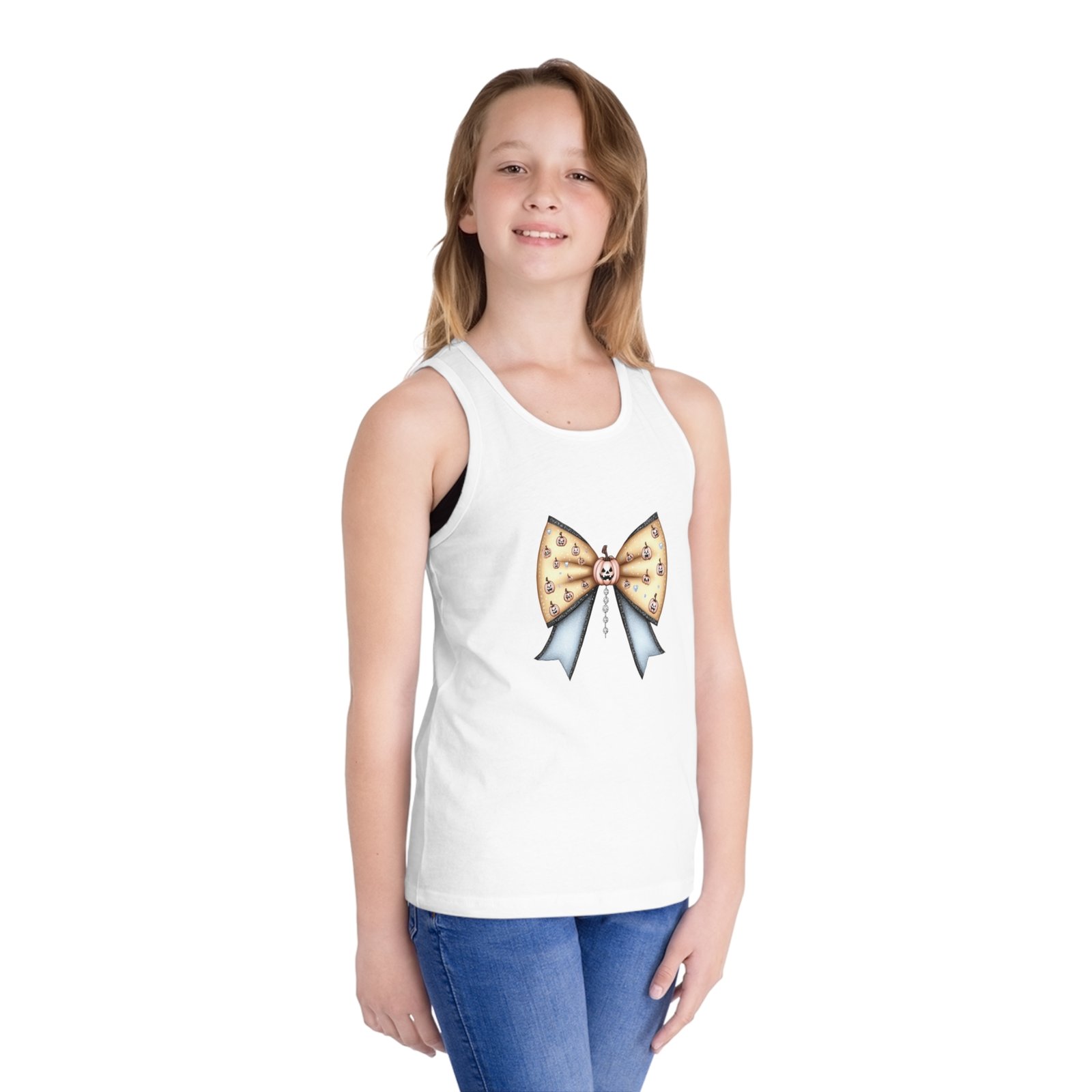 Whimsical Bow Kid's Jersey Tank Top | Fun Summer Tee, Cute Gift for Kids, Birthday, Everyday Wear, Playtime Apparel