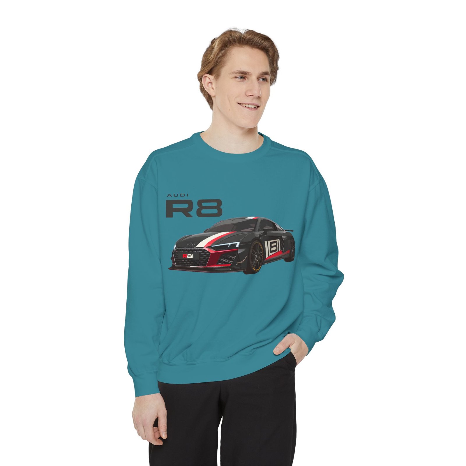 Car Lover's Unisex Sweatshirt, R8 Graphic Top, Automotive Gift, Casual Wear, Birthday Present, Motorsport Apparel - Image 15