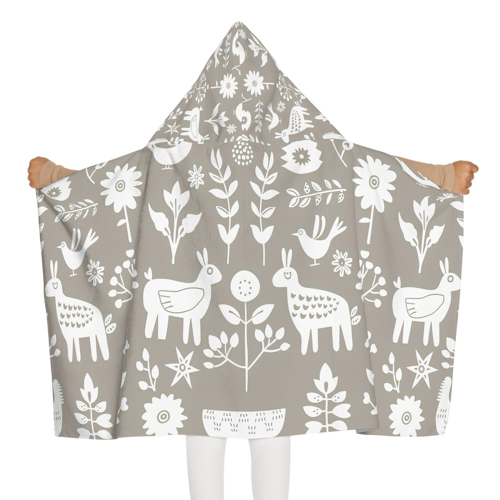 Whimsical Kids Hooded Towel for Bath Time, Beach Days, Gift for Babies, Eco-Friendly Bathrobe, Cute Animal Print - Image 4