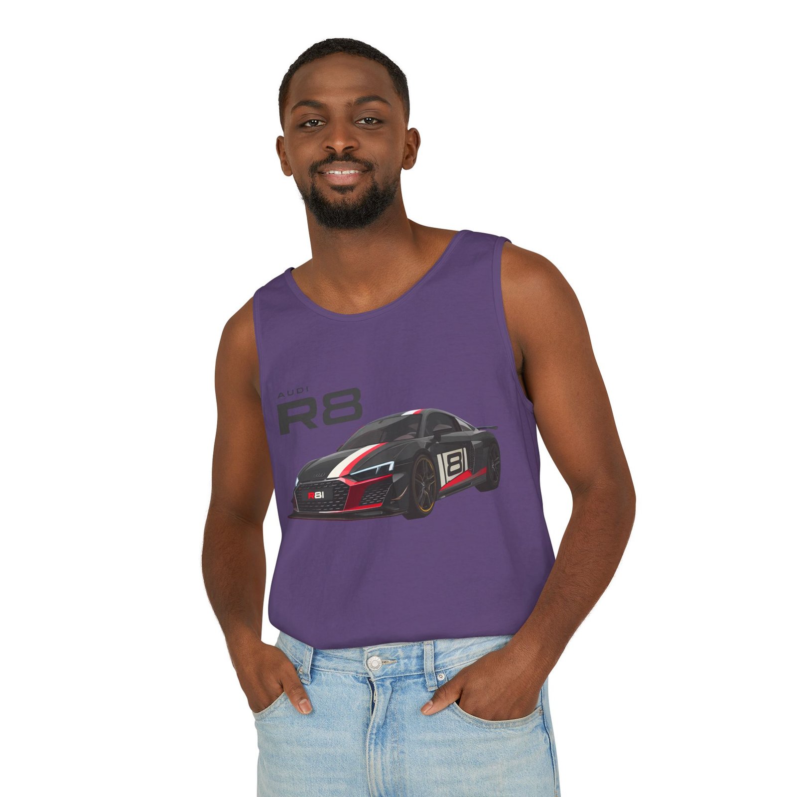 R8 Race Car Unisex Tank Top, Breathable Summer Top, Casual Wear, Gift for Car Enthusiasts, Sports Apparel, Comfortable Tank Top - Image 44