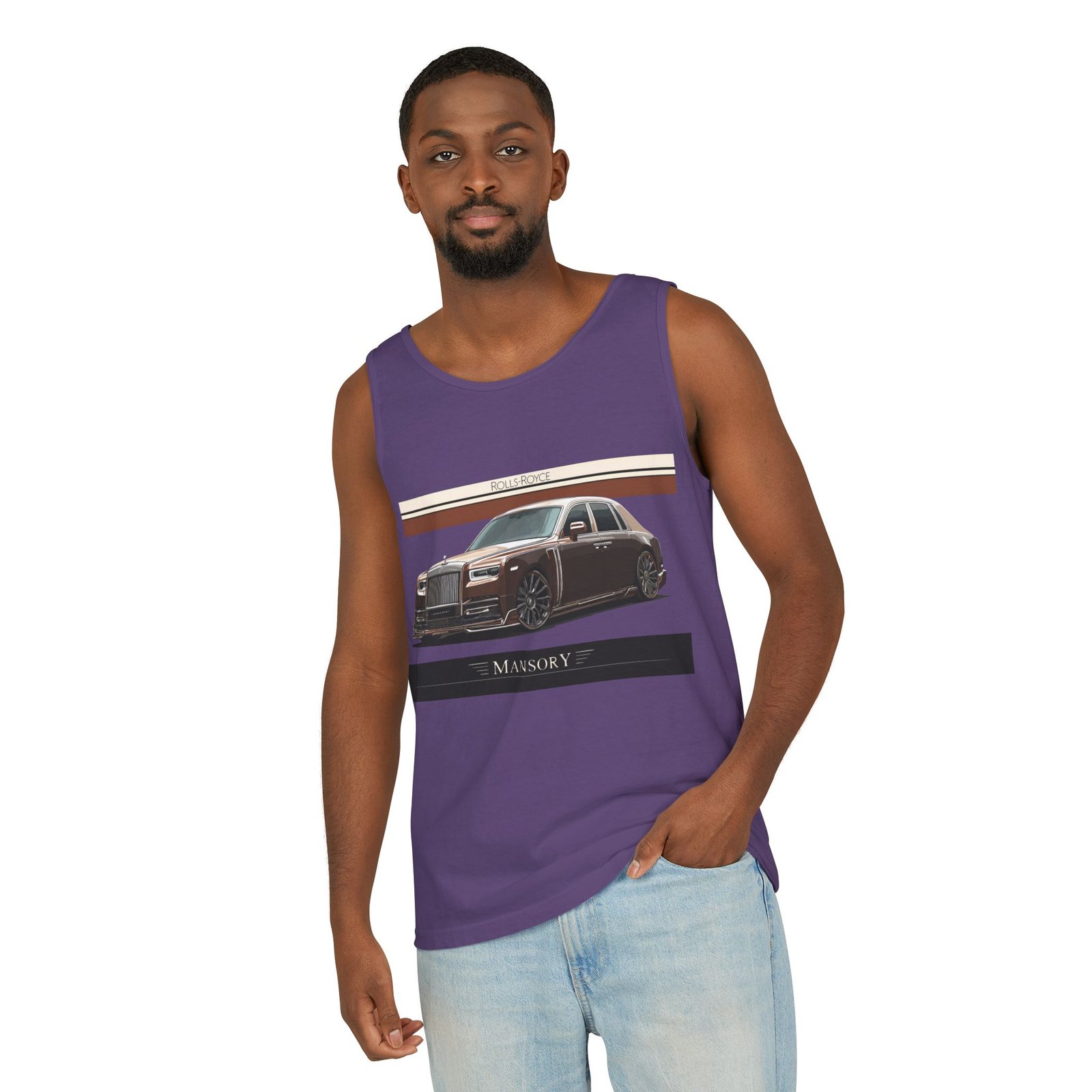 Luxury Car Graphic Unisex Tank Top, Casual Summer Wear, Perfect Gift for Car Enthusiasts, Birthday, Father's Day, Car Show Merchandise - Image 43