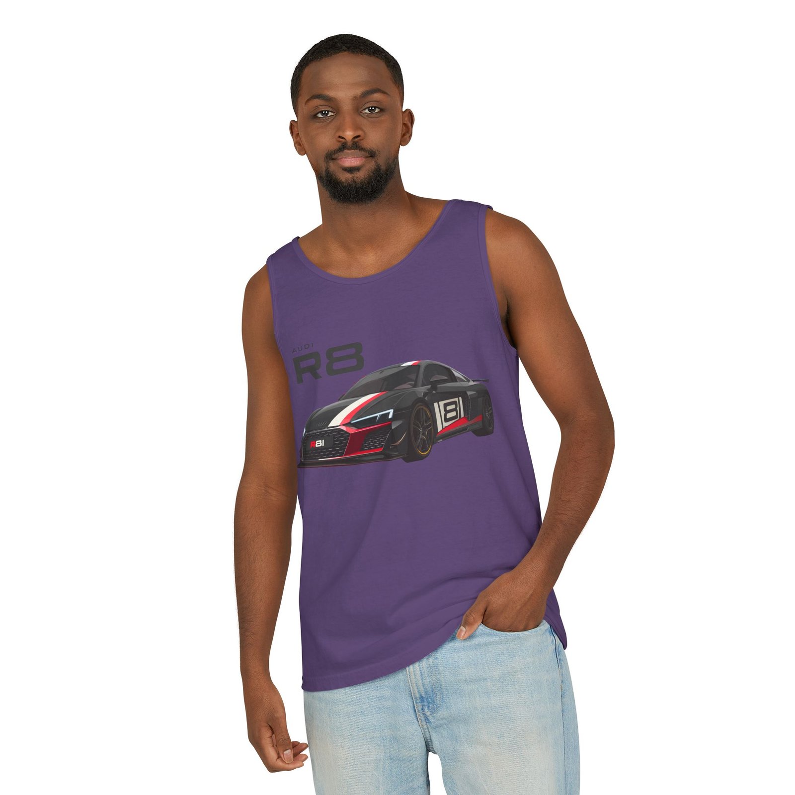 R8 Race Car Unisex Tank Top, Breathable Summer Top, Casual Wear, Gift for Car Enthusiasts, Sports Apparel, Comfortable Tank Top - Image 43