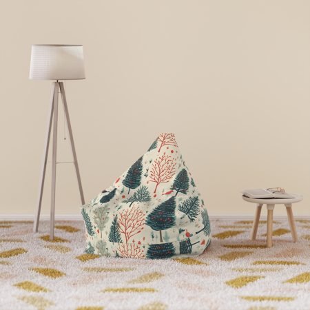 Cozy Forest-themed Bean Bag Chair Cover, Comfortable Furniture Accent, Kids Room Decor, Holiday Gift, Stylish Home Accessory