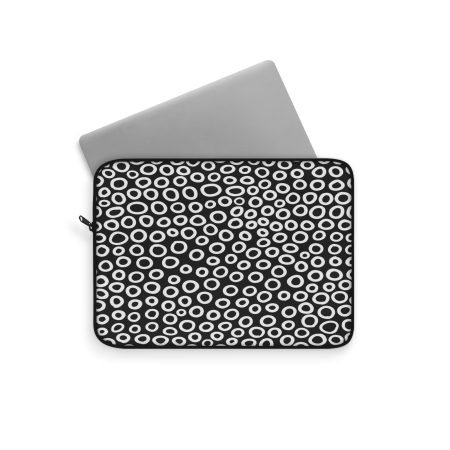 Stylish Black & White Laptop Sleeve, Modern Tech Accessory, Personalized Gift, Computer Case, Trendy Home Office Decor