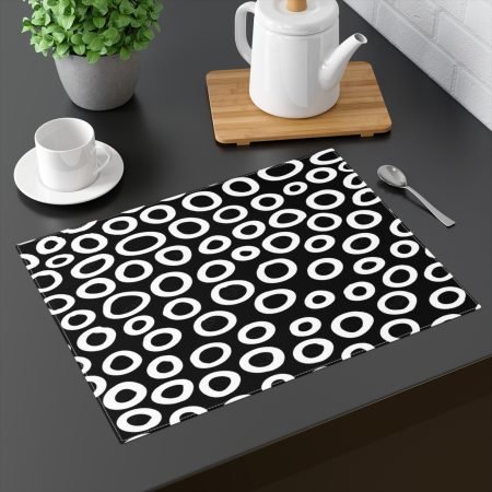 Modern Black and White Pattern Placemat, Stylish Table Decor, Dining Accessory, Gift for Housewarming, Minimalist Design, Kitchen Essentials