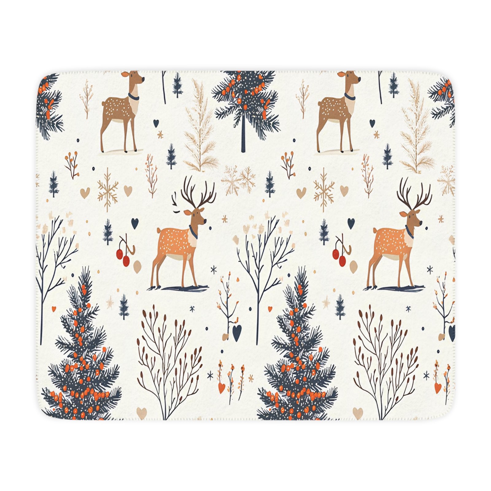 Cozy Sherpa Blanket with Winter Forest Design, Faux Fur Throw, Soft Blanket for Cold Nights, Holiday Gift, Home Decor - Image 3