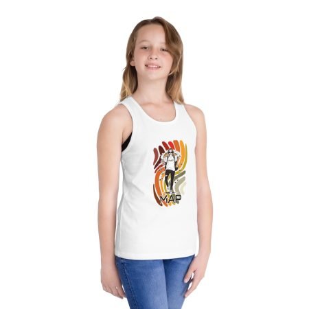 Youth Jersey Tank Top with Vibrant MAP Design, Fun Summer Apparel, Comfortable Activewear, Outdoor Play Shirt, Kids' Graphic Top