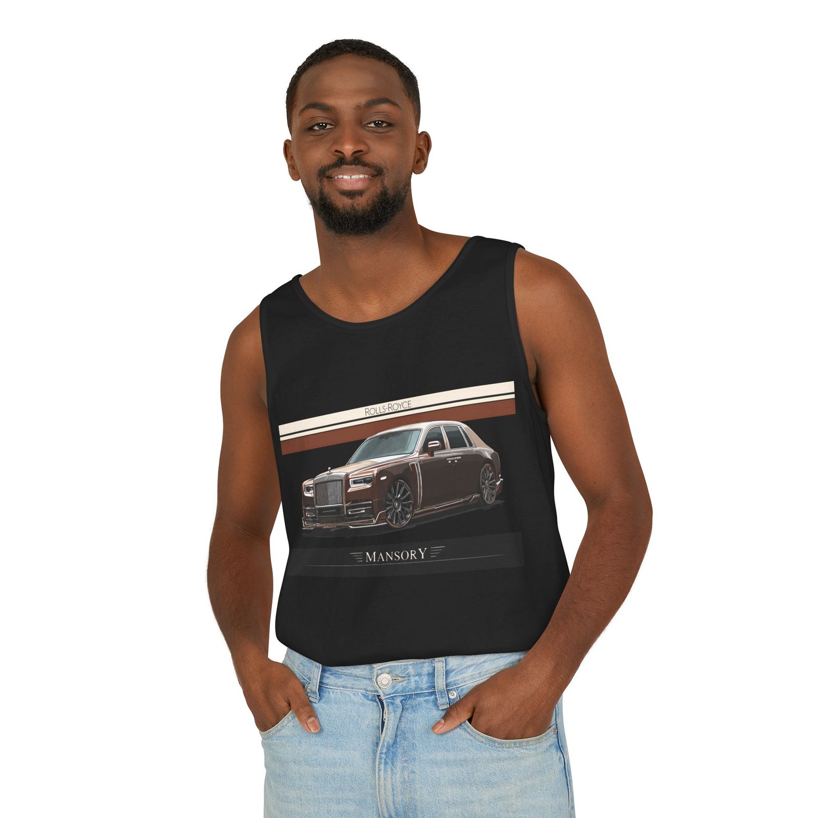 Luxury Car Graphic Unisex Tank Top, Casual Summer Wear, Perfect Gift for Car Enthusiasts, Birthday, Father's Day, Car Show Merchandise - Image 41