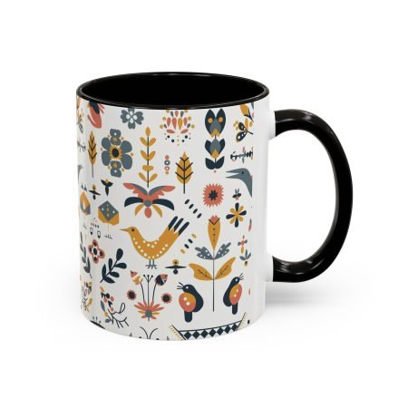Colorful Floral Ceramic Mug, Artistic Coffee Cup, Unique Gift for Garden Lovers, Decorative Tea Mug, Eco-Friendly Drinkware
