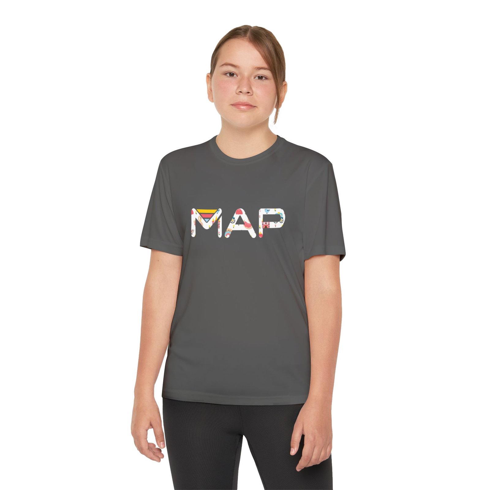 Youth Map Tee - Cool Graphic T-Shirt for Kids, Summer Wear, Birthday Gift, Active Lifestyle, Adventure Outfits - Image 2
