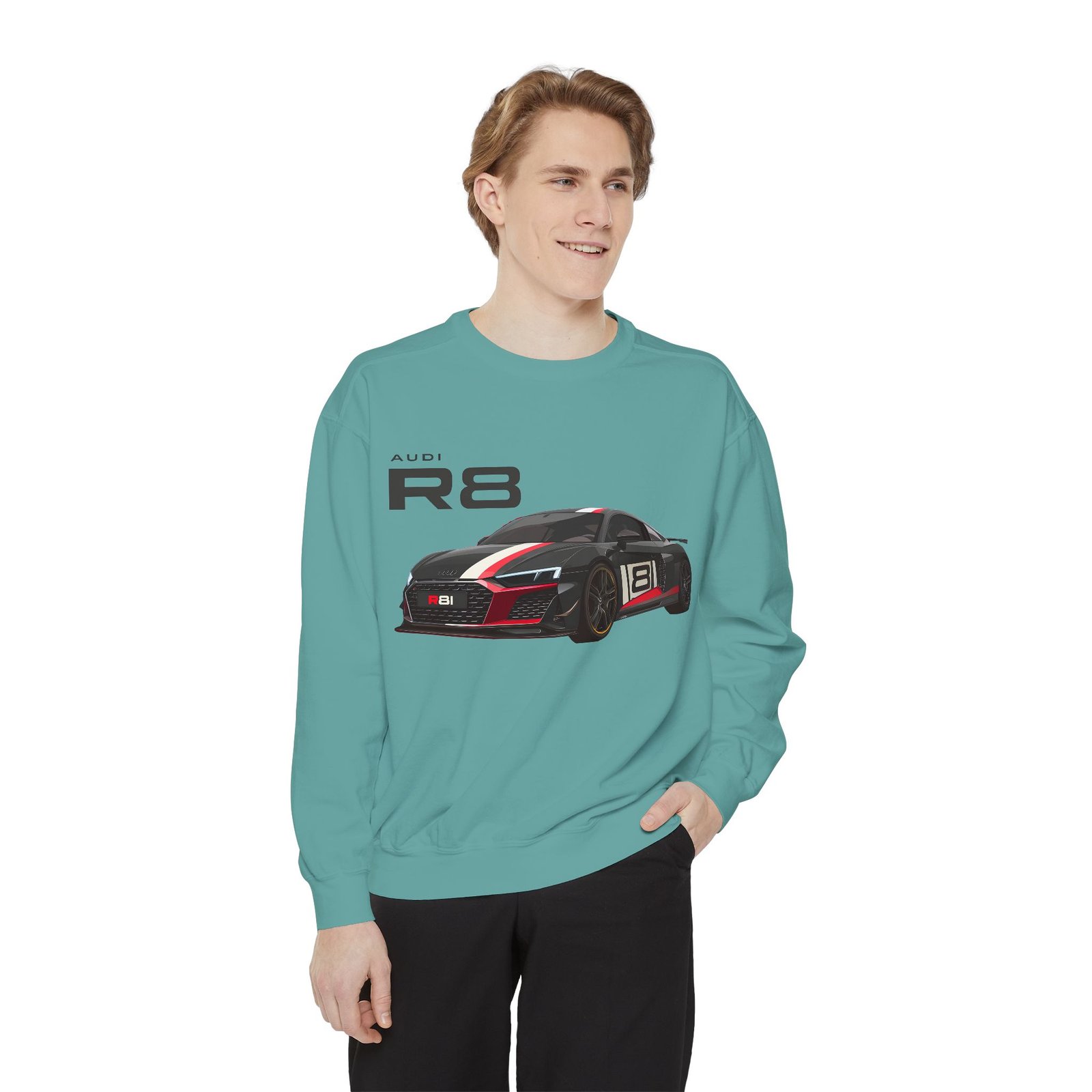 Car Lover's Unisex Sweatshirt, R8 Graphic Top, Automotive Gift, Casual Wear, Birthday Present, Motorsport Apparel - Image 13