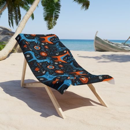 Colorful Forest Animal Beach Towel, Summer Towel, Poolside Towel, Camping Towel, Nautical Decor