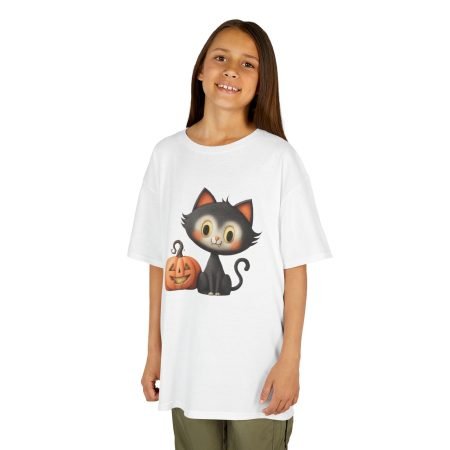 Cute Halloween Cat Kids Tee, Halloween shirt, Kids Costume, Pumpkin T-shirt, Spooky Cat Tee, Fall outfit