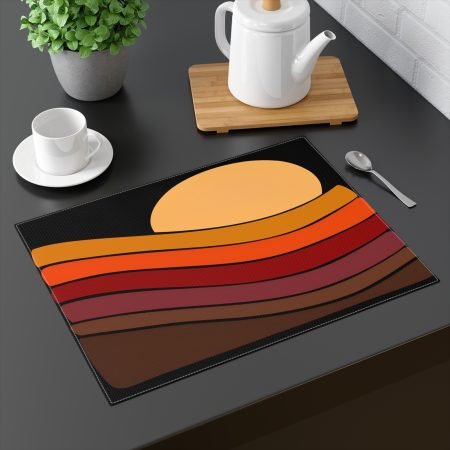 Sunset Waves Placemat, Vintage Style Table Decor, Kitchen Accessory, Cozy Dining Vibe, Perfect for Home Gatherings, Gift for Nature Lovers