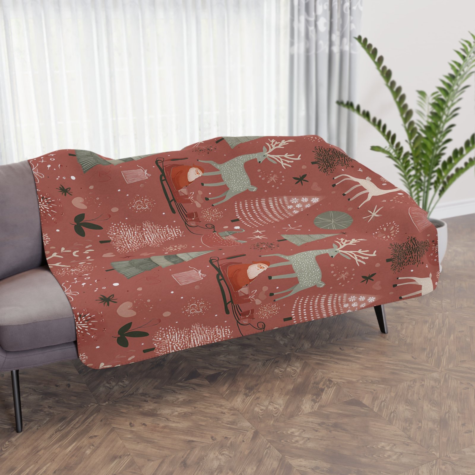 Cozy Holiday Sherpa Blanket, Winter Decor, Christmas Gift, Snuggly Throw, Festive Home Accessory - Image 6