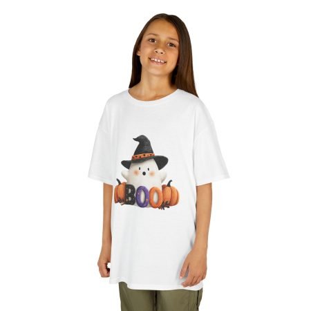 Kids Halloween Tee, Boo Ghost Cotton Shirt, Spooky Fall Outfit, Trick or Treat Top, Pumpkin Shirt for Kids